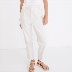 Madewell Griff Tapered Fatigued Cargo Pants in White